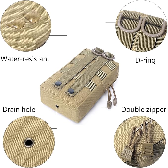 Tacticool 2 Pack Molle Pouches - Tactical Compact Water-Resistant EDC Pouch