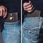 Polare Slim RFID Blocking Leather Passport Holder Travel Bifold Wallet For Men (Dark Brown with AirTag Slot)