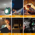 EverBrite 2 Pack COB Keychain Work Light, Mini Rechargeable Magnetic Keychain Light, Sensor Mode, Multifunctional Small Keychain Flashlights, Portable, Waterproof, for Camping, Hiking, 6 Modes, Green