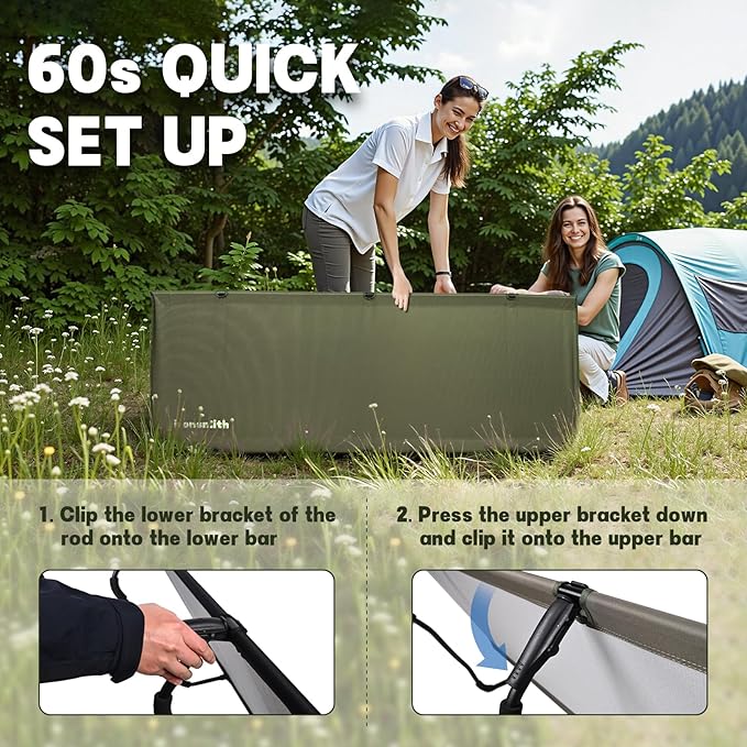 Camping Cot, Portable Camping Bed for Adults Children,Ironsmith Foldable Sleeping cots for Hiking,Camping,Travel,Support 330LB,Foldable Bed for Office nap