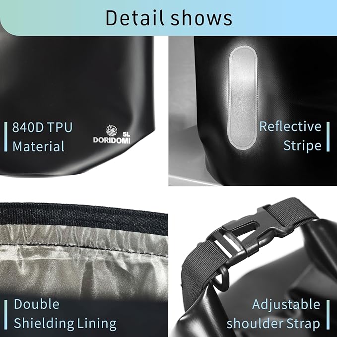 Faraday Bags 15L Set, Waterproof EMP Bag, Military Grade Faraday bag, RFID Signal Blocking Shield Bag, Large Dry Bag for Phones & Laptops Security, Protect Data Devices From Hacking