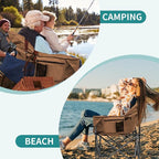 Slsy Heated Camping Chair Oversized, Outdoor Portable Heated Folding Chair, Heavy Duty 500 lbs Support, Padded Seat for Outdoor Sports, Camping, Patio, and Picnics