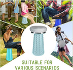 Deer's Life Portable Collapsible Stool with Cushion Pad, Retractable Folding Telescopic Camping Seat for Adults, Small Lightweight Sturdy Adjustable Stools for Travel,Kitchen,Garden,Fishing