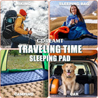 Inflatable Camping Sleeping Pad with Pillow, Extra Thickness 4 Inch Sleeping Mat with Built-in Pump, Compact & Ultralight Camping Air Mattress for Backpacking Hiking Tent Traveling