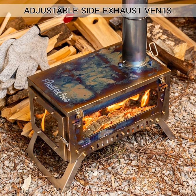 FIREHIKING Ultralight Titanium Stove Thickened TA1 Camping Tent Stove LANK Mini Folding Portable Wood Burning Stove