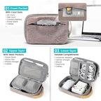 Travelkin Travel Electronic Cord Organizer Travel Case, Travel Cable Organizer Bag For Charger, Phone, Sd Card, Sim Card, Earphone, Usb Drives (Pink)