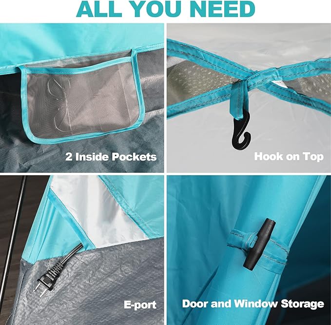 HAUSHOF 2/4-Person Family Dome Tent with Removable Rain-Fly, Easy Set Up Portable Camping Tent for Backpacking Hiking Backyard Outdoor, Green/Blue/2-person/4-person