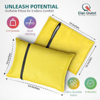 Stuffable Camping Pillow Stuff Sack (Small, Yellow, 2-Pack) - 10 x 14 - for Hiking, Backpacking and Travel Bring Your Own Stuffing