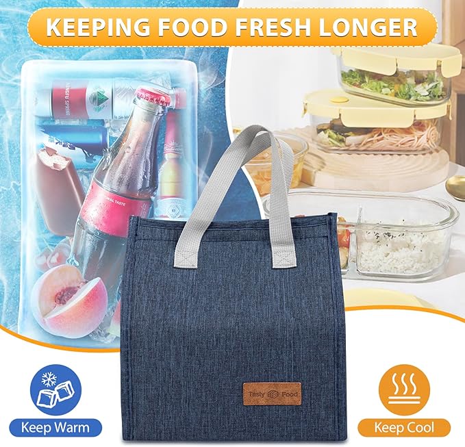 VZZNN 12 Pack Lunch Bags Bulk,Insulated Reusable Lunch Bags with Aluminum for Women Men,Leakproof Tote Large Lunch Box for Office,Work,Beach or Travel(Red)