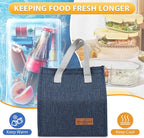 VZZNN 24 Pack Lunch Bags Bulk,Insulated Reusable Lunch Bags with Aluminum for Women Men,Leakproof Tote Large Lunch Box for Office,Work,Beach or Travel,Multicolor