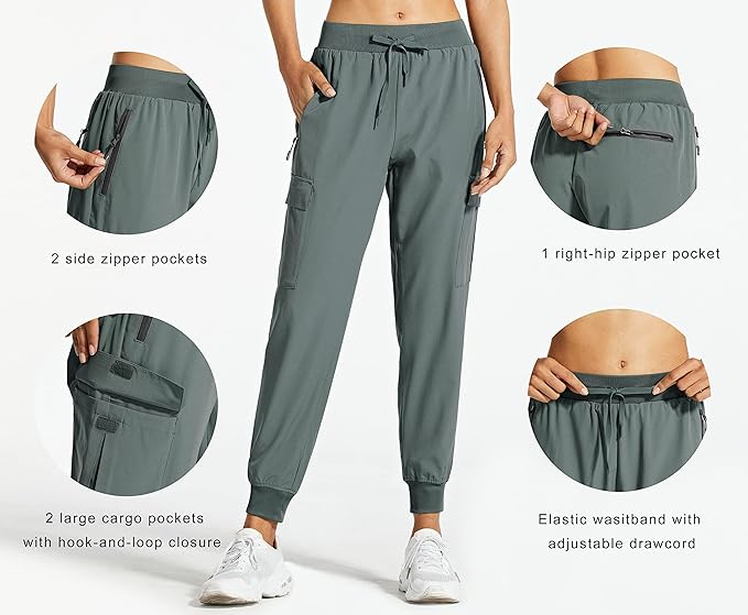 Libin Women's Cargo Joggers Lightweight Quick Dry Hiking Pants Athletic Lounge Casual Travel