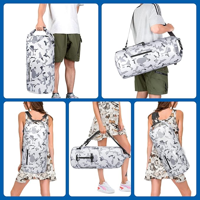 30L Waterproof Dry Bag with 20L Detachable Cooler, Dry Bag Cooler Backpack with Phone Pocket and Bottle Pouch, Suitable for Kayaking, Boating, Camping and Water Activities