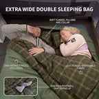 Naturehike 0 Degree and 40 Degree Flannel Two Person Sleeping Bag with Pillows for Adults, Couples & Family, Doublewide Double Sleeping Bag 2 Person for All Seasons Camping Hiking Backpacking