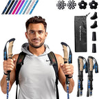 Walking Sticks for Men & Women - 14.5" Foldable Hiking Poles for Backpacking, Exercising and Traveling, Set of 2 Aluminum Nordic Collapsible Trekking Poles