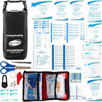 Waterproof First Aid Kit Roll Top Boat Emergency Kit with Waterproof Contents for Fishing Kayaking Boating Swimming Camping Rafting Beach Black