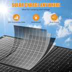 100 Watt Portable Solar Panels,100w Foldable Solar Panel for Power Station Camping Hiking Off-Grid Living, Monocrystalline Folding Panels Solar with 5V USB 18V DC Output