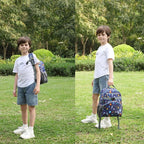FlowFly Kids Backpack for Toddler Boys Girls, Simple Lightweight Bookbag for Daycare Kindergarten Elementary School Travel, Small Modern Bag (Medium 15''), Football