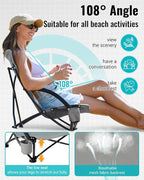 KingCamp Low Beach Chairs, Portable Folding Chair for Adults Extra Wide Ergonomic High Back Seat 300lbs Heavy Duty Lightweight Oversized Gear with Carry Bag for Outdoor Lawn Camping Picnic