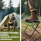 Portable Stool, Small Folding Stool for Adults, Ultralight Camping Stools for Hiking and Fishing (Green)
