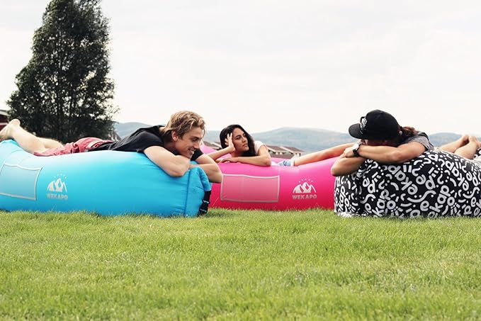 WEKAPO Inflatable Sun Lounger, Air Sofa, Hammock, Portable, Waterproof and Leak-Proof, Ideal for Backyard, Beach, Travel, Camping, Picnics and Music Festivals