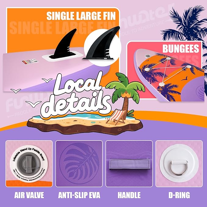 FunWater Stand Up Paddle Board Ultra-Light Inflatable Paddleboard with SUP Accessories for Adults & Youth of All Skill Levels