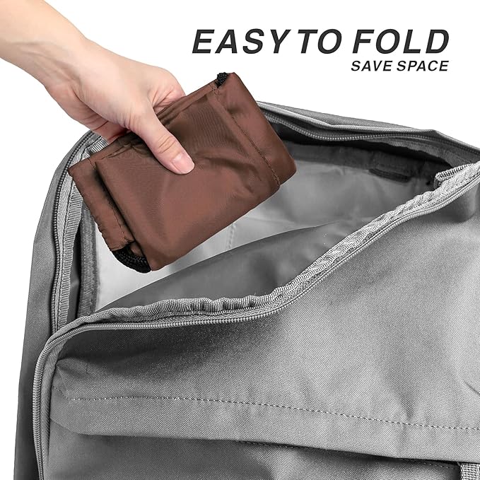 Drawstring Backpack Sports Water Resistant String Bag Sport Gym Sackpack for Women Men Students Large Size with Zipper, Brown