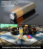 Telescopic Camping Light, Portable Collapsible Magnetic Camp Lantern Rechargeable,10500mAh Telescoping IP67 Waterproof Flashlights, Outdoor Gear for Emergency, Camping, Hiking (Khaki)