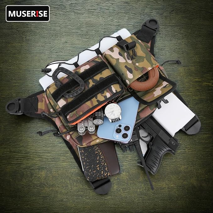 Outdoor Chest Bag For Men and Women, Tactical Vest For Running, Cycling, EDC Chest Pack Rig For Sports and Workouts