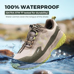 FitVille Men Waterproof Hiking Shoes Extra Wide Walking Shoes Slip-Resistant Trekking Trainers All-Terrain Quick Lace Sneakers for Travel, Camping, Running