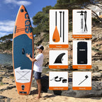 Inflatable Stand Up Paddle Board Includes Paddle, Dual Action Pump, and Accessories 11ft Lightweight iSUP, 33"*6" Wide Stable Design, Anti-Slip EVA Deck, Paddle Board for Adults