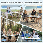 KingCamp Large Folding Camping Table Aluminum Roll Up Table Oversized Camp Table Stable Portable Outdoor Folding Table for Picnic Camping BBQ Backyard Party, 57.4''×31.4'' 6-8 Person,Support 176lbs