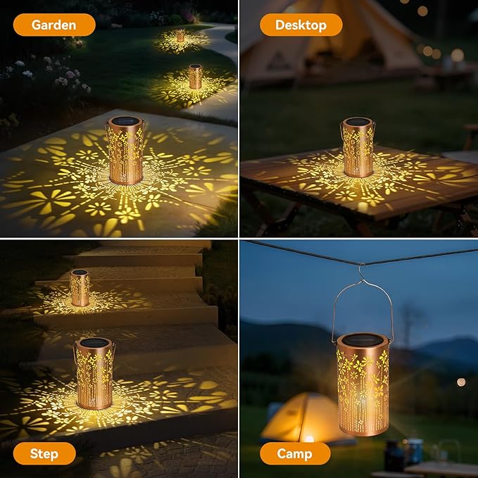 Solar Lantern Outdoor Lamp Waterproof Decorations Garden Decor, Christmas Birthday Gifts for Women, Mom, Grandma Decorative Garden, Yard, Patio, Lawn, Porch - Dragonfly