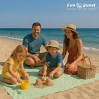 Picnic Blanket Waterproof – Packable Sand Proof Beach Blanket (0.42lb/0.66lb), Compact & Foldable, Fits in Pocket with Integrated Stakes, Ideal for Camping, Hiking, Travel, Concert, Festival