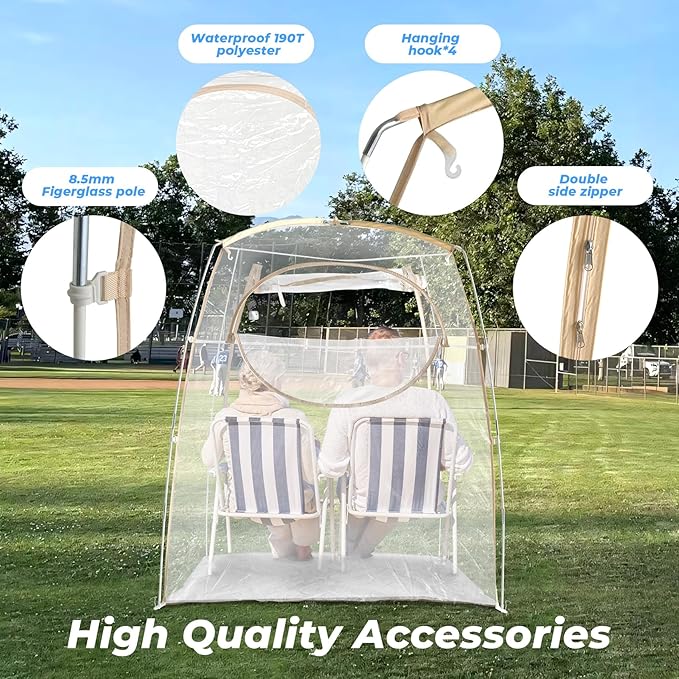 All Weather Proof Pod Sports Pod,540°View Weather Tent,1-4 Person Instant Tent with Sealed Floor,Outdoor Screen House with Carrying Bag,Screen Room for Sport Event,Camping,Fishing