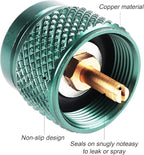 Camping Stove Adapter 1 Lb Propane Small Tank Input EN417 Lindal Valve Output Outdoor Cylinder LPG Canister Adapter for Outdoor Backpack Hiking 2PCS