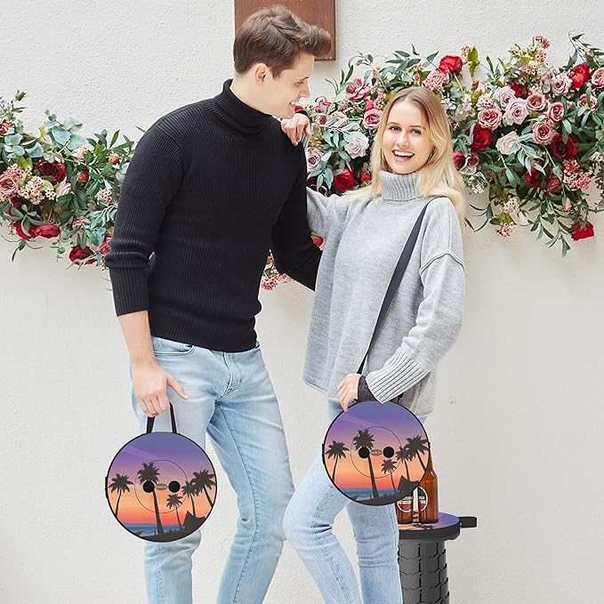 ALEVMOOM Upgraded Portable Collapsible Folding Stool Retractable Telescoping Stool for Adults Sturdy Capacity 440lbs Camping Chair for Outdoor Hiking Garden BBQ