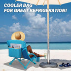 Beach Chairs for Adults 2 Pack,Heavy Duty Folding Low Back Camping Chairs w/Cooler Bag,Mesh Back,Cup Holder & Storage Bag,Compact Sling Chair for Lawn,Picnic,Travel,Blue