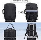 PIJUSHI Travel Backpack for Women Men Carry on Luggage Backpack Convertible Large Laptop Duffel Bag for Airplanes(PE049 Black)