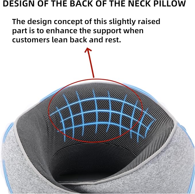 Neck Pillow for Traveling,Premium Memory Foam Travel Pillow, Removable Washable Neck Pillow Cover， Suitable for Airplanes,Offices and Cars