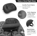 Inflatable Camping Pillow, Travel Blow Up Air Pillow, Neck Lumbar Support Ultralight Compact Pillow for Outdoor Hiking Backpacking Car Beach Airplane Sleeping Essentials, Black
