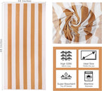 COTTON CRAFT Oversized XL Beach Towel - 2 Pack 39 x 68 inches Big & Huge Beach Blanket Towel - 100% Cotton Velour Thick Plush 450 GSM Super Soft Luxury - Pool Picnic Bath Towel - Cabana Stripe Linen