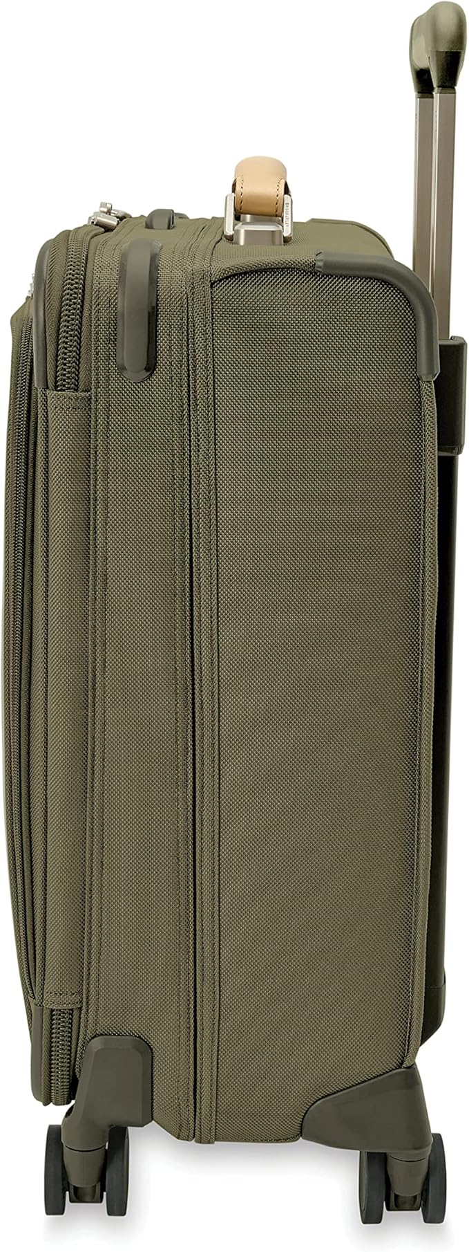 Briggs & Riley 21" Global Carry On Expandable Spinner - Luggage for International Travel, Suitcases with Wheels, Softside Rolling Bag for Men & Women, Self-Repairing Zipper- Baseline Collection, Olive