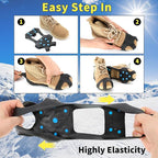 Non-Slip Ice Cleats Snow Grips, Strong Traction Crampons 11 Steel Studs, for Shoes and Boots, Snow Ice Walking