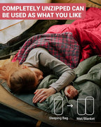 KingCamp Sleeping Bag for Adults, Cold Weather & Warm Extra Wide Big & Tall XL Portable Waterproof Flannel Sleeping Bags, Essentials Gear Accessories for Camping Backpacking Hiking Indoor & Outdoor