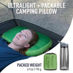 Sea to Summit Aeros Premium Inflatable Travel Pillow, Deluxe (22 x 14), Lime