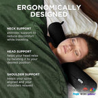 Dot&Dot Twist Memory Foam Travel Pillow for Airplanes - Travel Neck Pillow for Sleeping - Airplane Pillow for Neck Support, Chin, Lumbar and Leg - Adjustable, Bendable Neck Roll Pillow (Onyx)