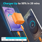 45W Super Fast Charger USB C Android Phone Type C Charger Fast Charging Block with 6.6FT Charge Cord for Samsung Galaxy S25 Ultra/S25+/S24 Ultra/S24+/S23 Ultra/S23+/S22/S21/S20/Note 10, Orange