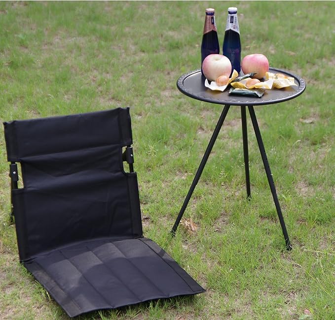 Outdoor Camping Backrest,Lightweight Foldable Chair,Park Leisure backrest,Beach Portable Single Lazy Chair,Aluminum Lazy Comfortable Backrest (Carbon Black)