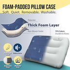 TREKOLOGY Premium Inflatable Camping Pillow with Removable Foam-Padded Case – Noise-Reducing, Ergonomic Design for Outdoor, Backpacking, and Air Travel ALUFT Pro