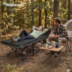 ABORON Camping Cot for Adult 28" Extra Wide, 2PK Heavy-Duty 1200D Oxford Cot for Sleeping, Portable Folding Camp Bed with Mat & Carry Bag